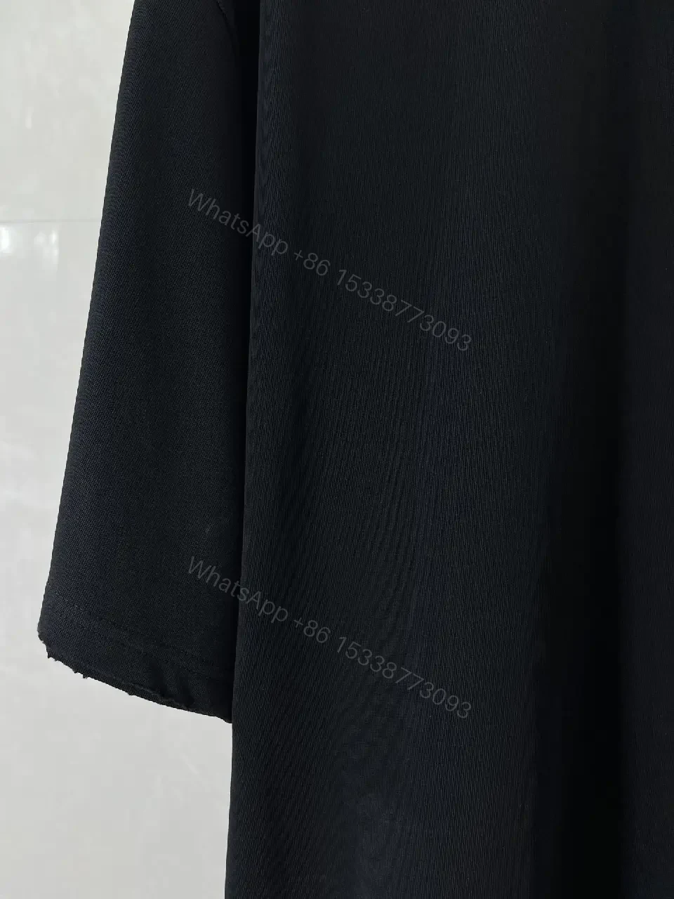 View 3 of Black Cotton Loose Tee Logo Crewneck Short-Sleeve T-Shirt