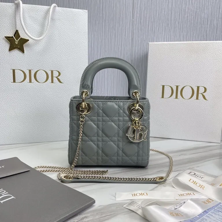 Chic Quilted Mini Bag with Dior Charm - Crossbody Leather — view 1