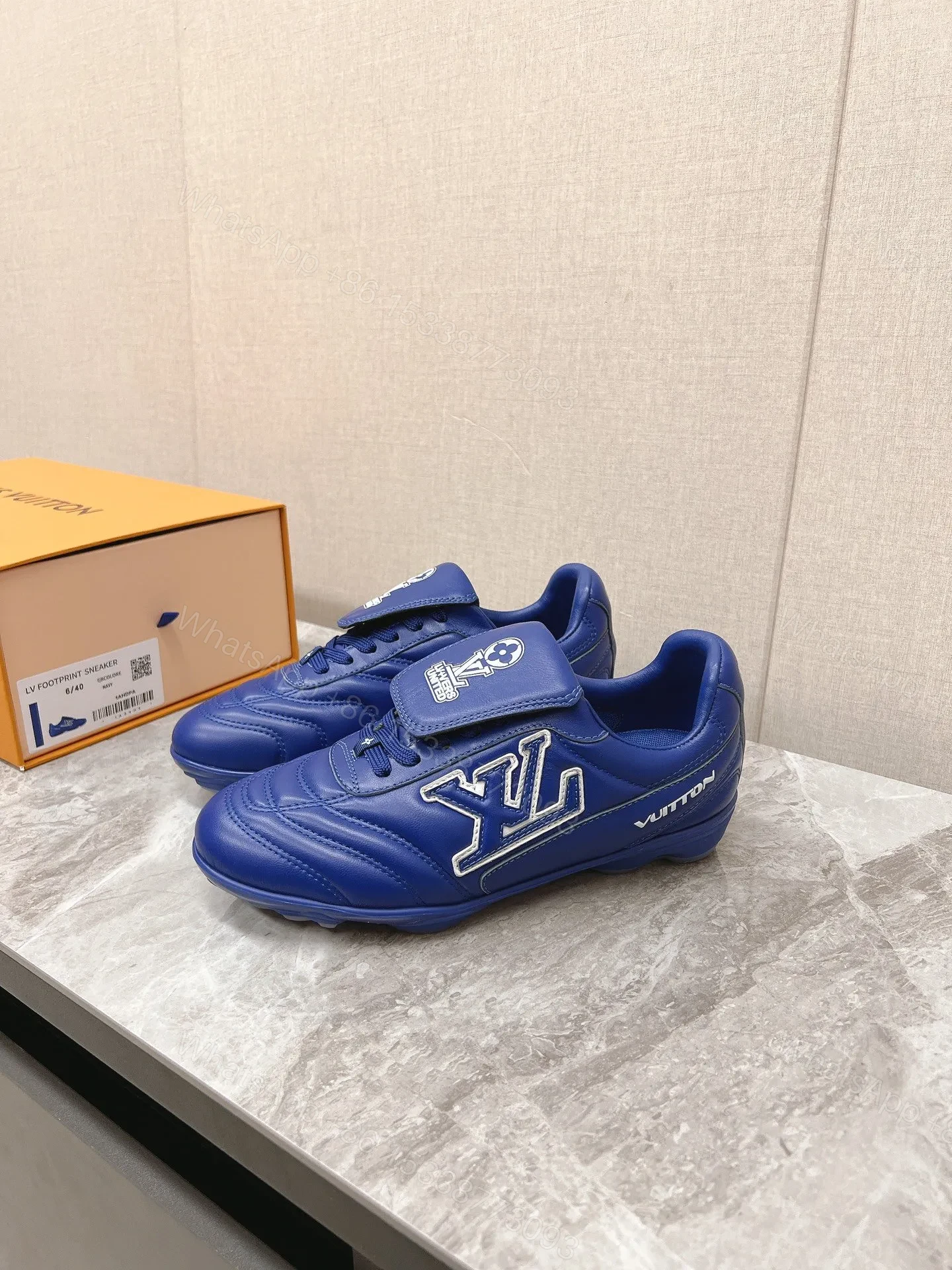 View 4 of LV Women Blue Leather Sneakers