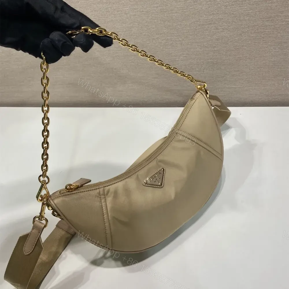 View 4 of 高仿Prada*RE-Nylon系列1BH222單肩半月包駝色免檢版