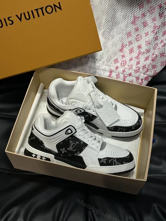View 6 of White-Calibre Luxe Sneakers with LV Accents