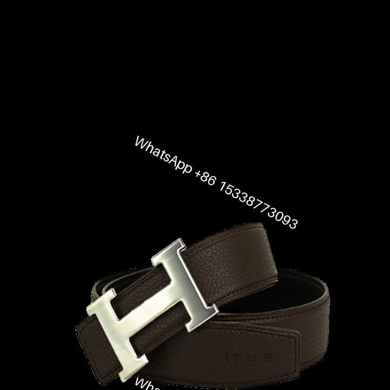 HERMES LEATHER BELT WITH H BUCKLE BLACK 38MM — view 1
