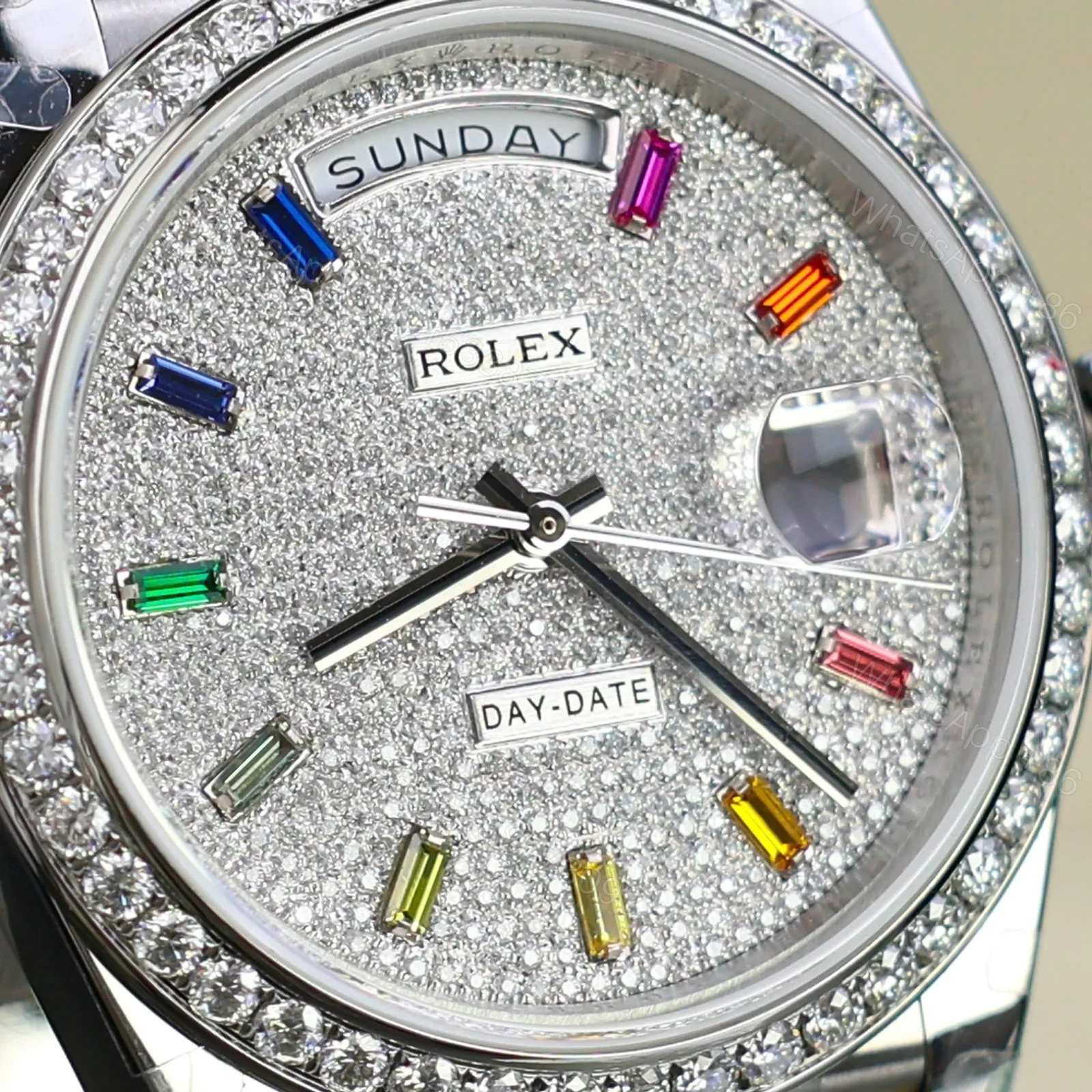 View 7 of Superclone Rolex Day-Date Diamond-Paved Dial 128349rbr-0006 36 mm