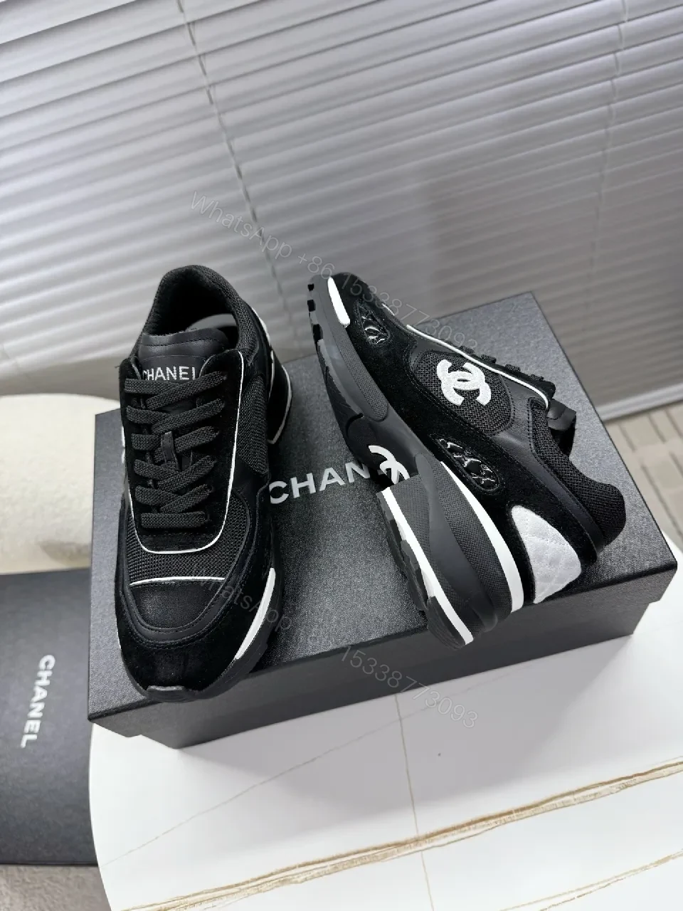 View 4 of Black Knit & Suede Runner: Sleek Comfort, Everyday Luxe