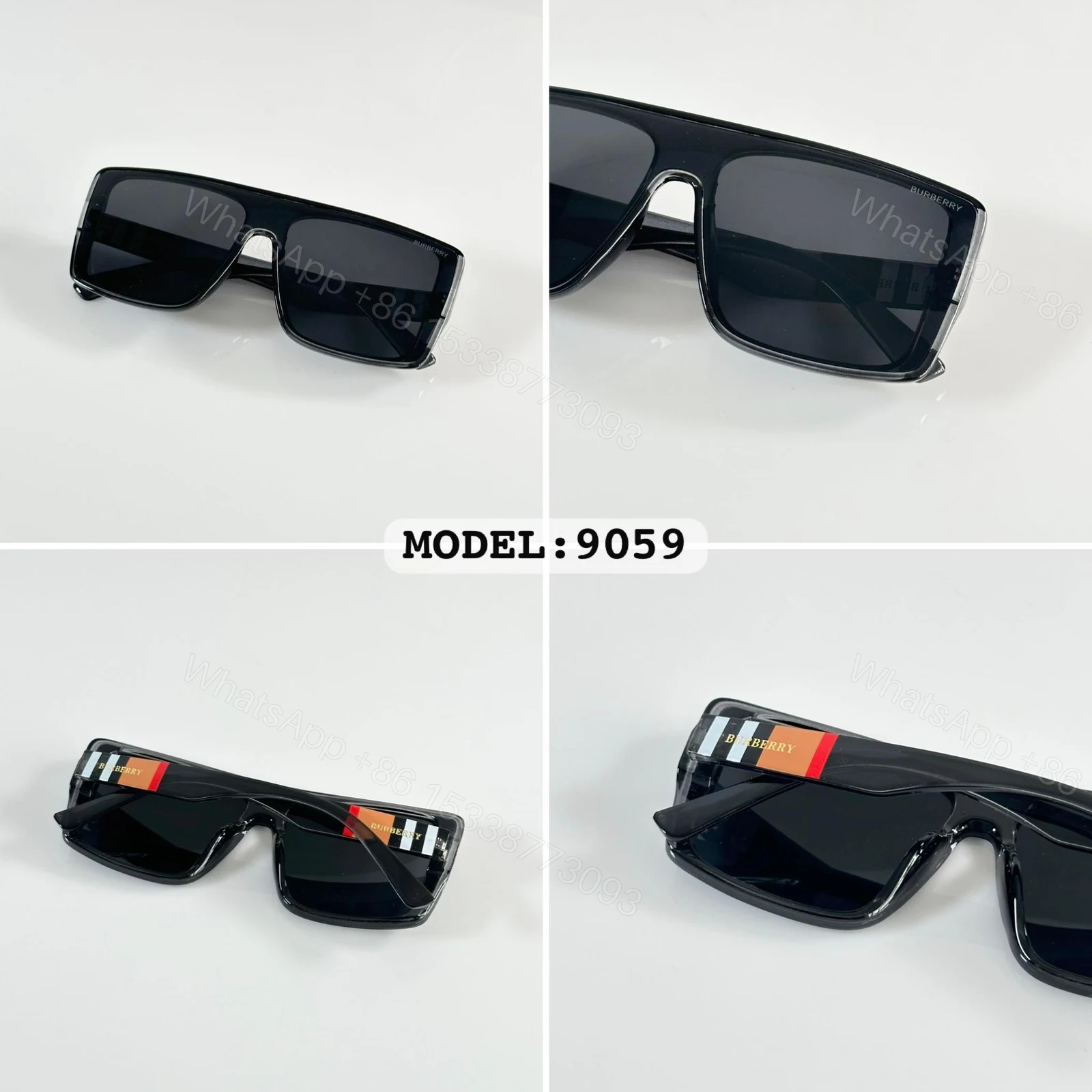 View 4 of Burberry Men Sunglasses Black Grey