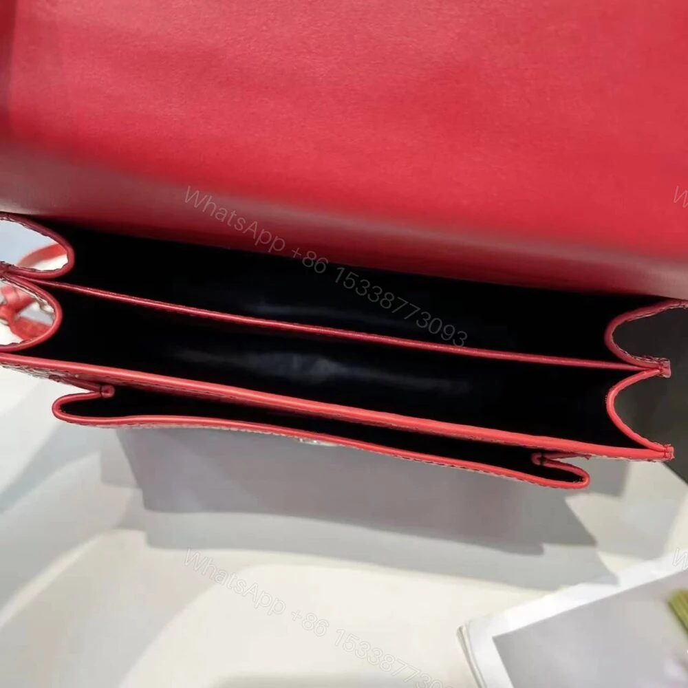View 9 of Saint Laurent Sunset Embossed Bag Red 22Cm