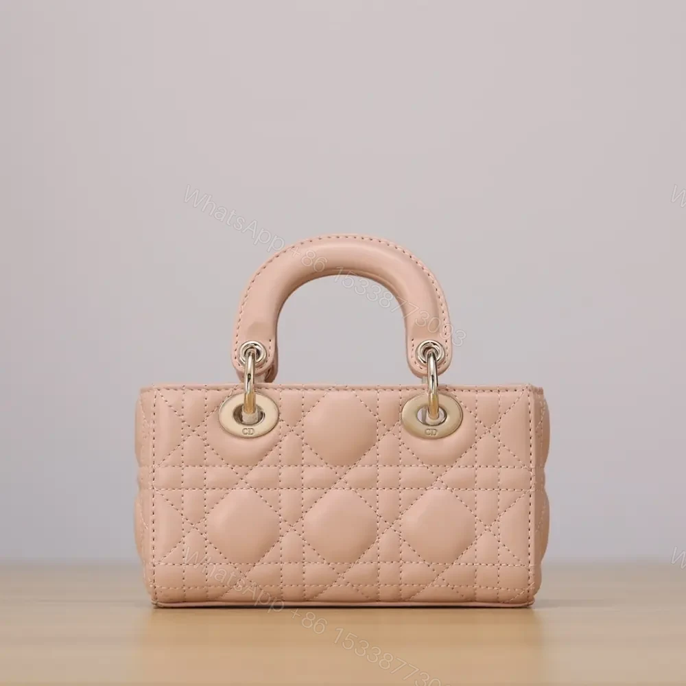View 2 of 高仿Dior*LadyDJoy系列S0910M84P小羊皮戴妃包沙粉色Mini免檢版