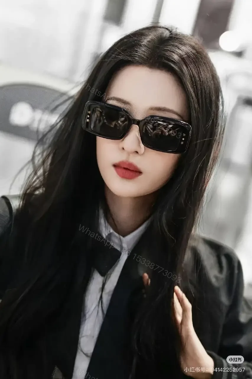 View 5 of Bold Black Square Sunglasses – Glossy Frame, Luxury Comfort