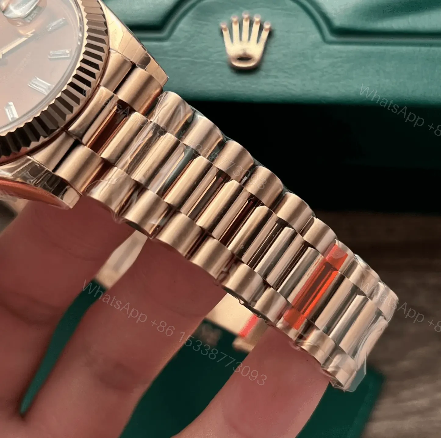 View 11 of Rolex Super Clone Day-Date Rose Gold President Strap 40mm