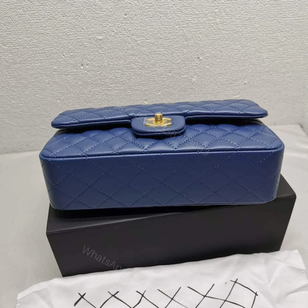 View 5 of Chanel Classic Medium Flap Navy And Gold 25Cm