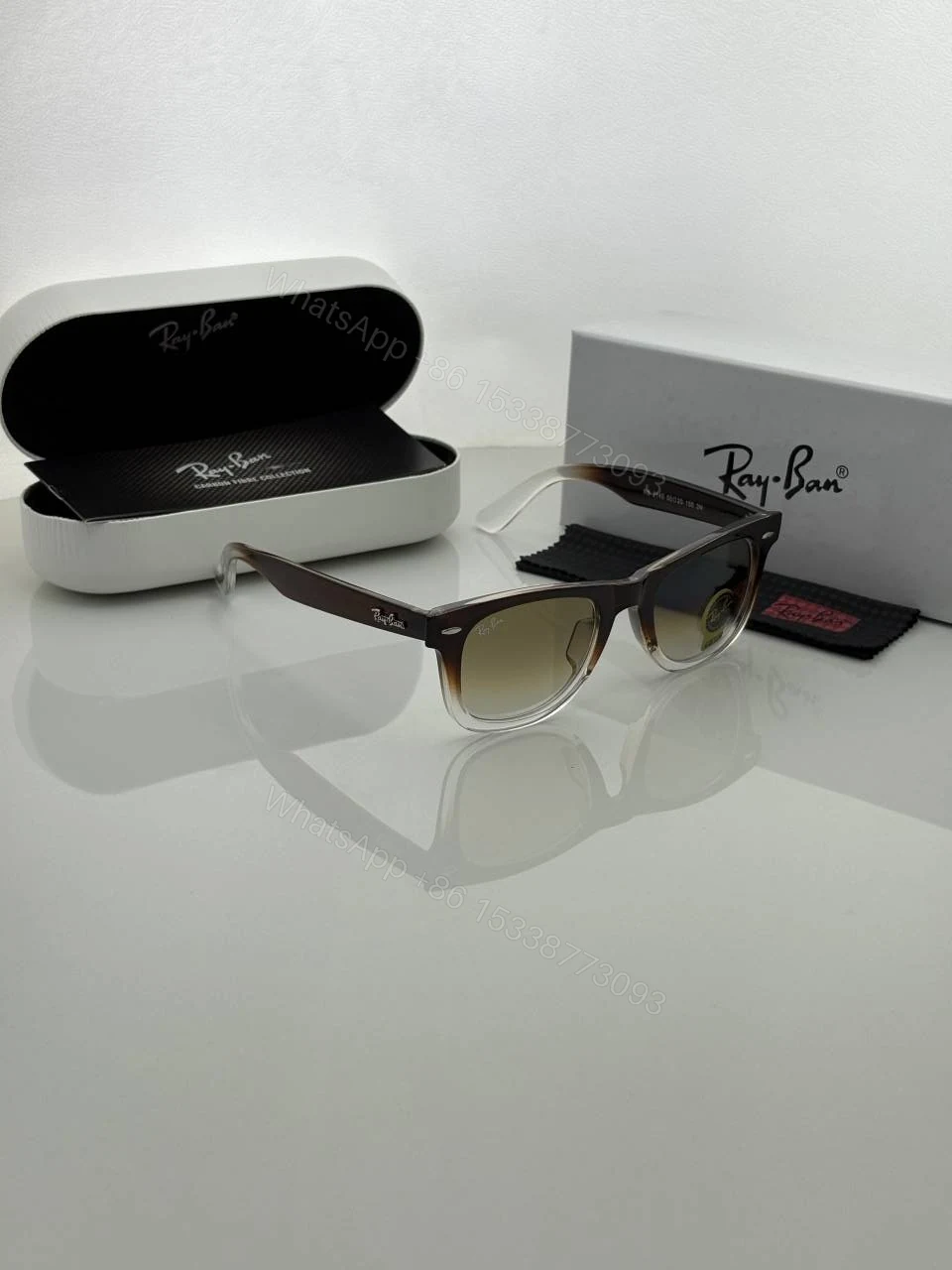 View 4 of First Copy Ray Ban 2140 Brown Shaded Luxury Designer Sunglasses UV Protected Premium Eyewear