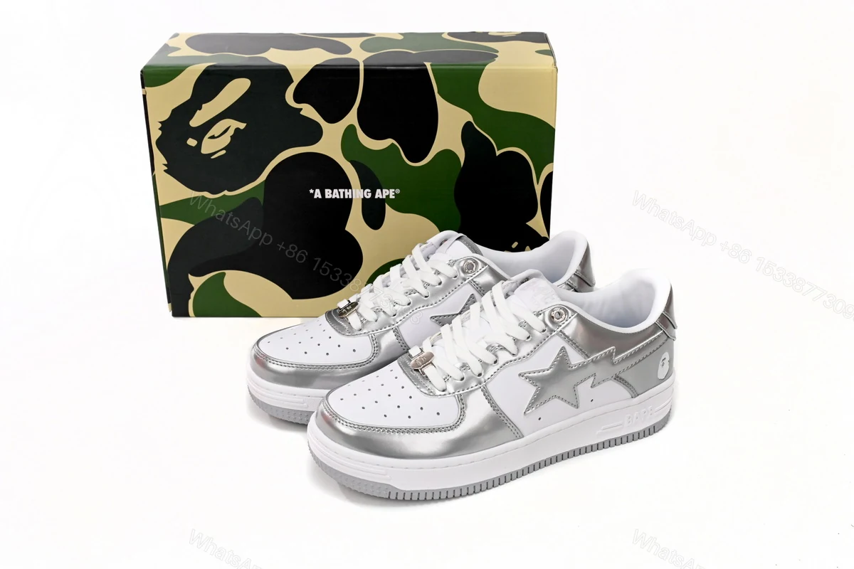 A Bathing Ape Bape Sta Low Silver 1H73 191 921 — view 2