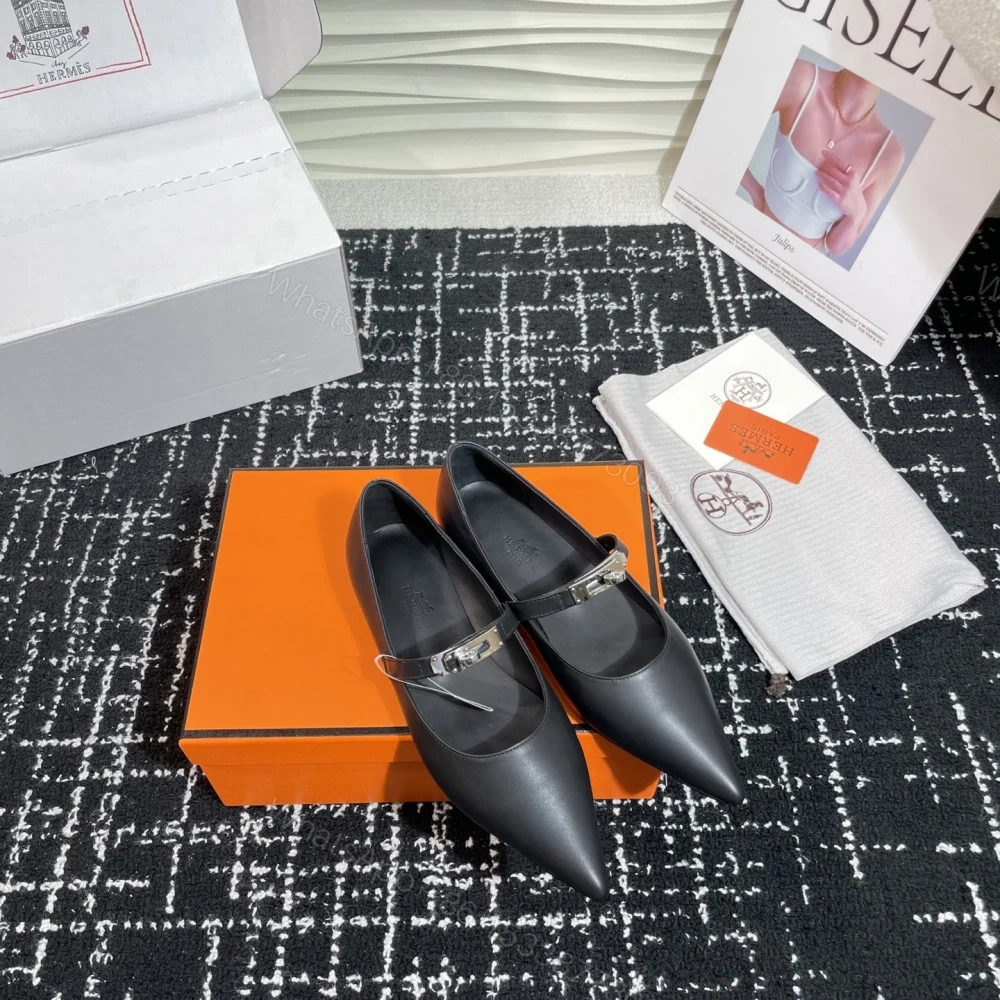 View 5 of 高仿Hermes*Kelly系列H251002Z02小牛皮休閒單鞋黑色免檢版