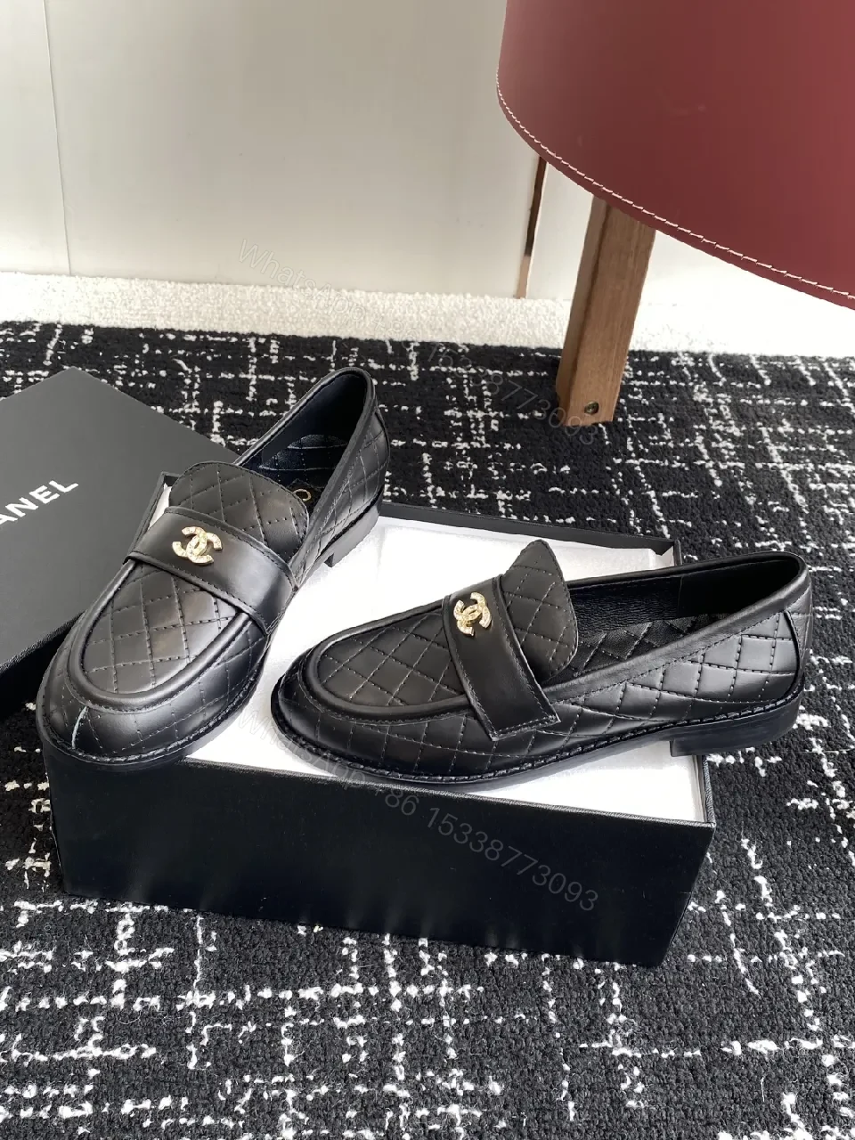 Quilted Leather Loafers with Gold Crest – Modern Classic Comfort — view 1