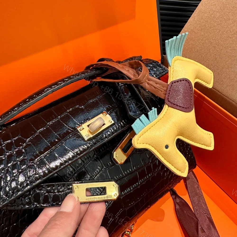 View 4 of Hermes Kelly Mini Pochette Shiny Alligator Black 21Cm