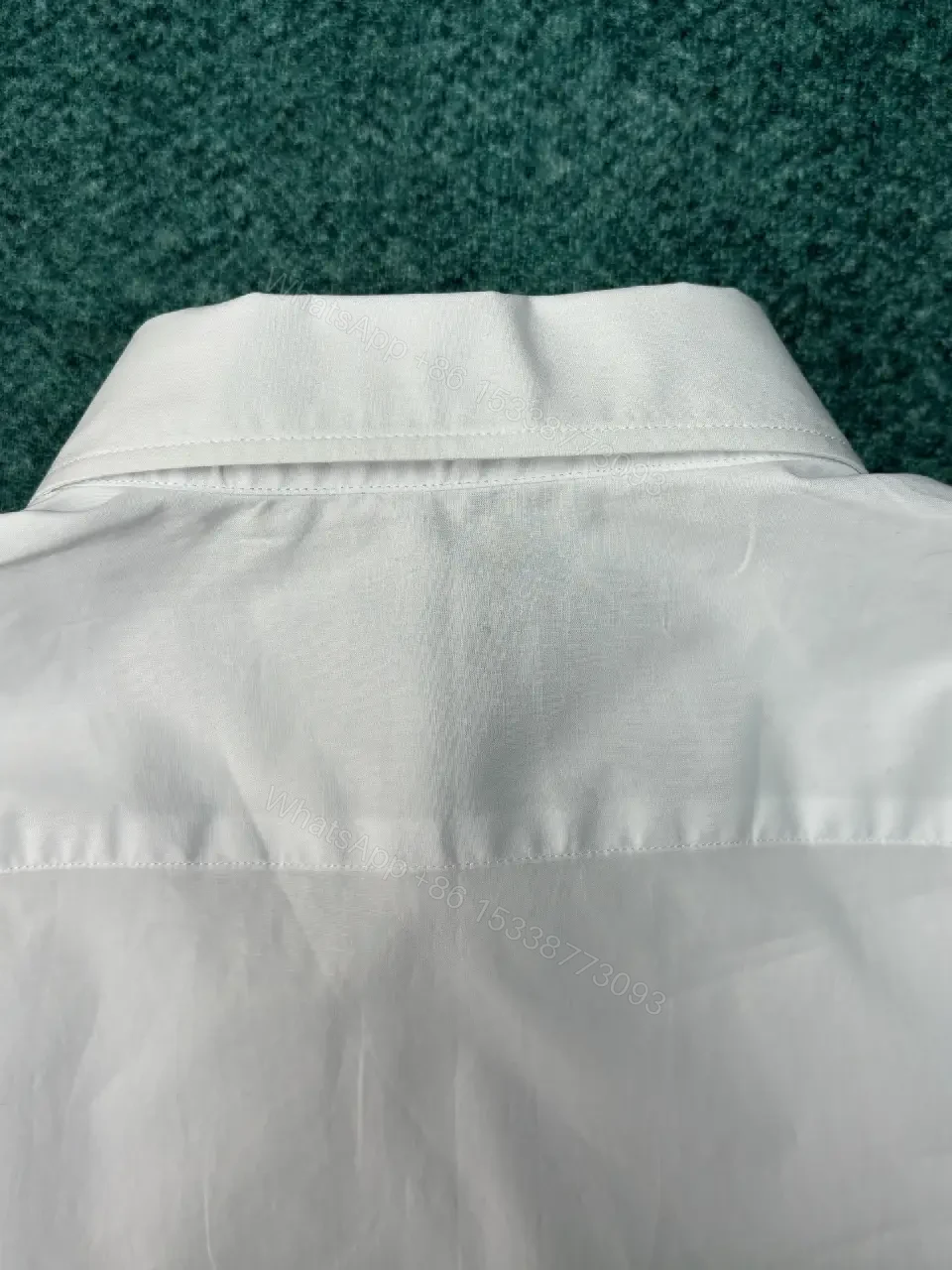 View 11 of White Cotton Shirt with Bonjour Tristesse Logo, Dior Style