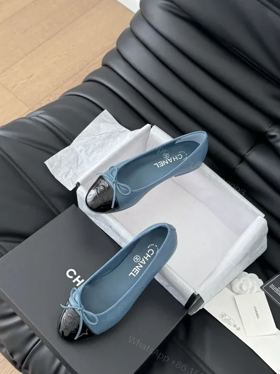 View 2 of Blue Luxe Flat: Subtle Shine Toe Cap - Everyday Chic Footwear