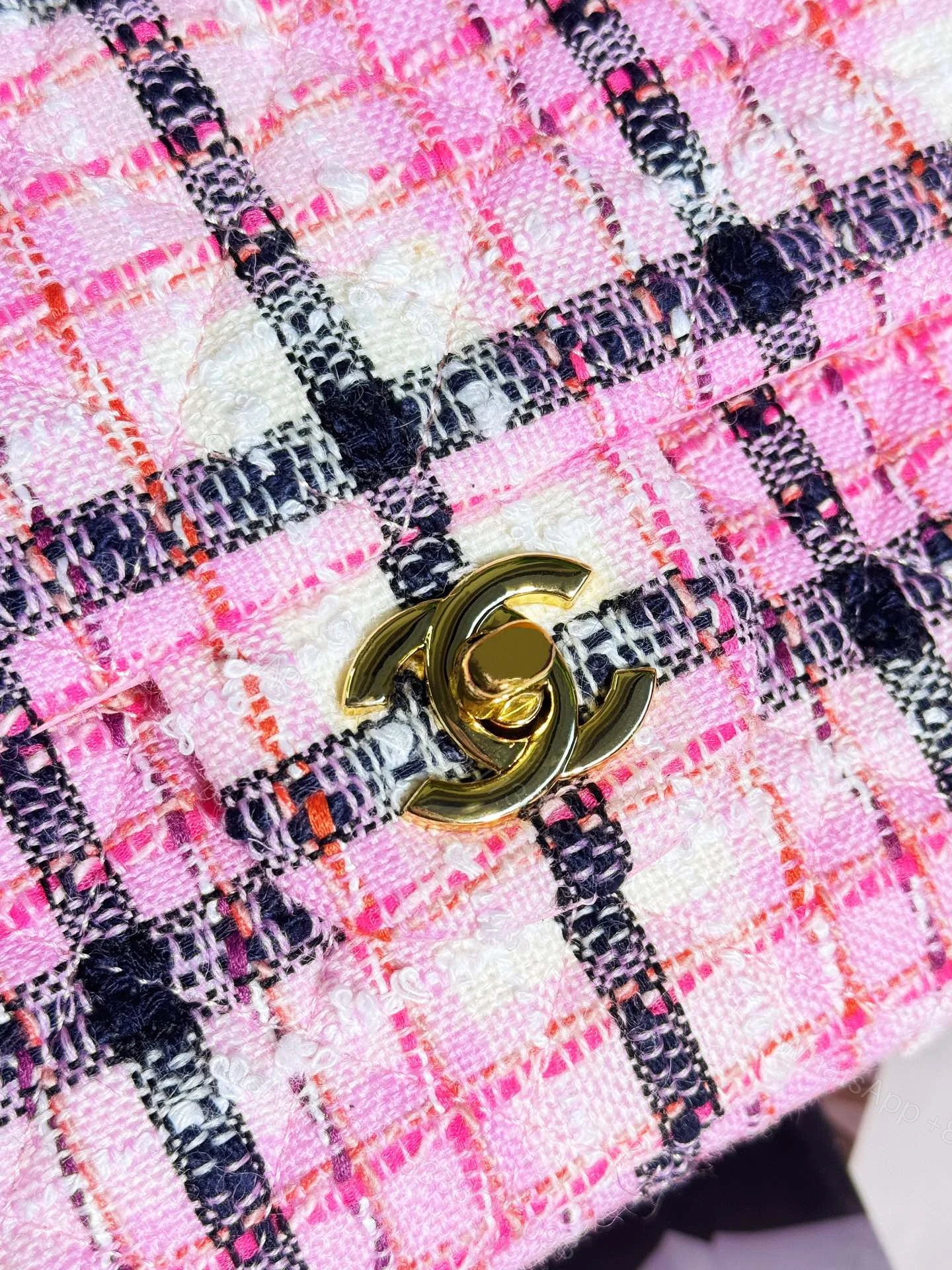 View 6 of Chanel Mini Rectangular Flap Bag Pink, White and Black