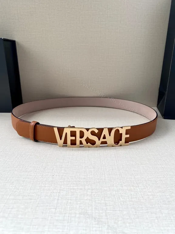 Versace Leather Belt with Logo Buckle - Subtle Luxury, Bold Identity — view 1