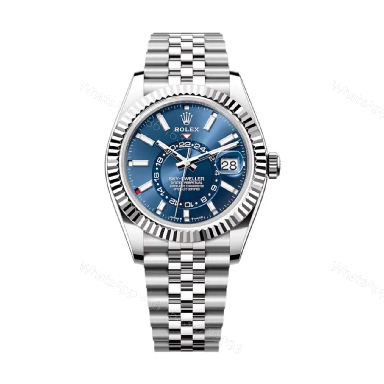 Superclone Rolex Sky-Dweller Bright blue Dial 336934 Jubilee — view 1