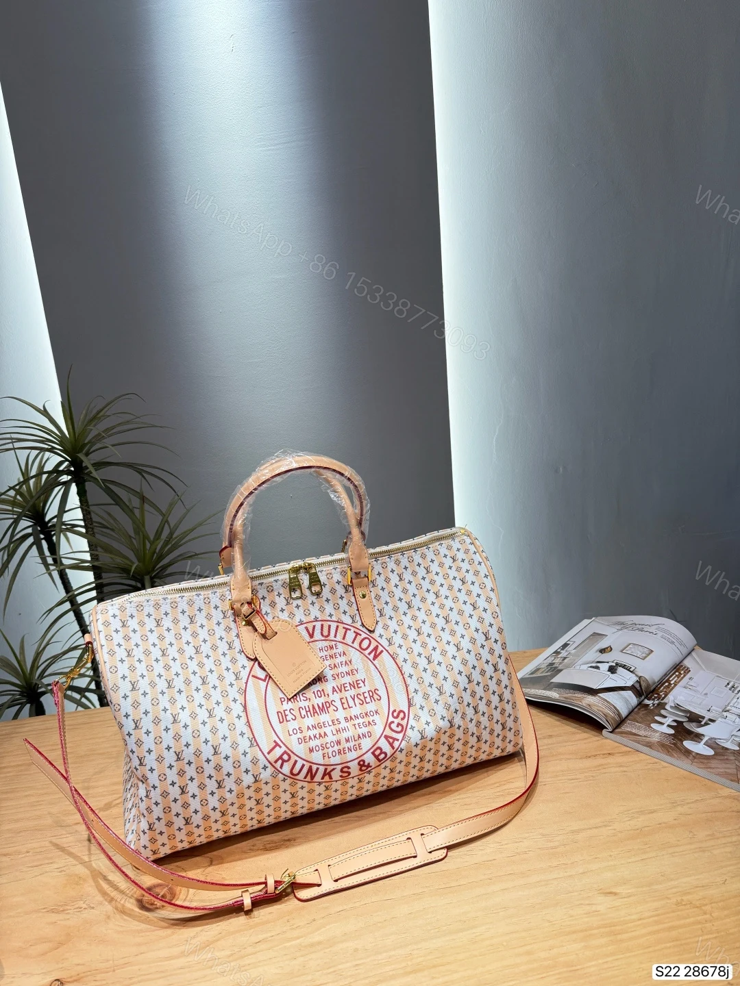 View 6 of Louis Vuitton LV Keepall Bandoulière 45 Rose
