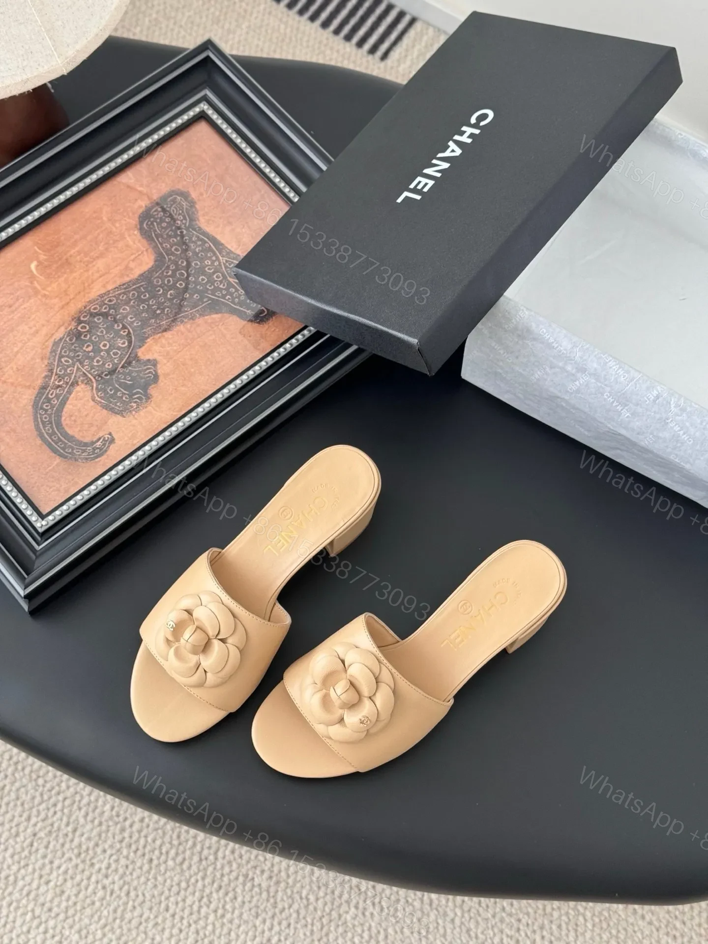 View 5 of Chanel Women Beige Leather Mules