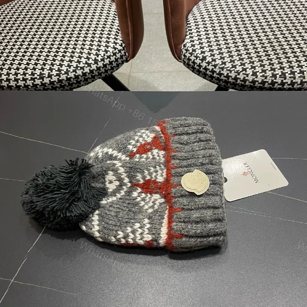 View 9 of Textured Wool Beanie with Pom Pom – Premium Knit Cap