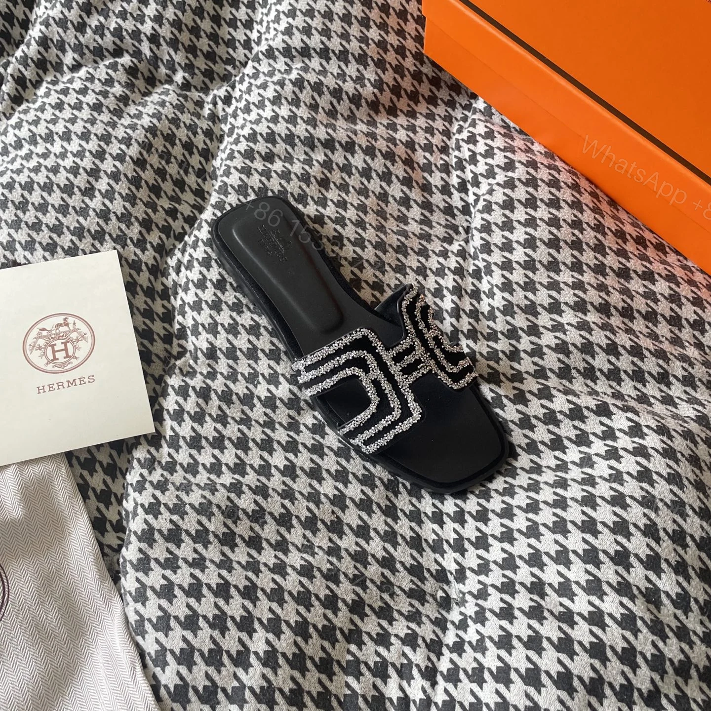 View 4 of HERMES ORAN SANDAL CRYSTLE BLACK H212010Z 02360