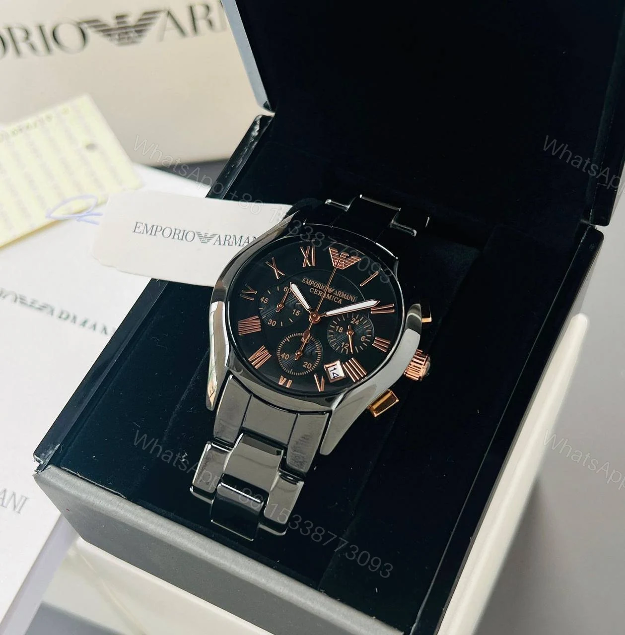 View 3 of Emporio Armani AR1410 Black Chronograph 38mm Quartz