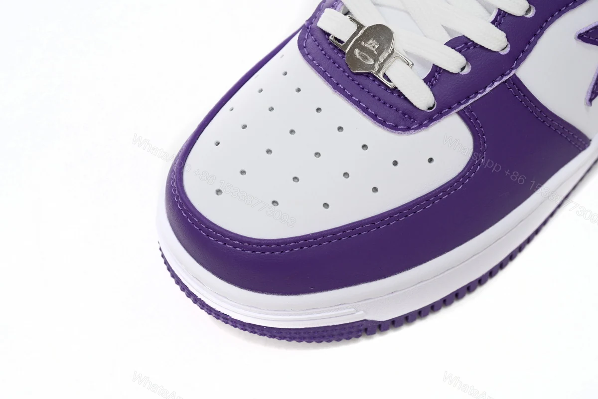 View 3 of Cheap Fake BapeSta A Bathing Ape Low White Purple 1170 0191 007