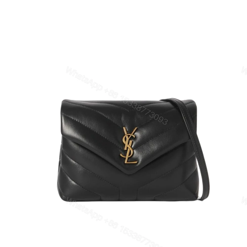 Saint Laurent Loulou Toy Strap Bag In Quilted Y Black With Bronze Toned Metal Hardware 20Cm 678401DV7071000 — view 1