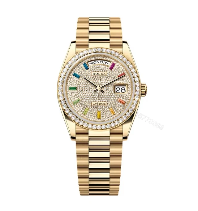 Superclone Rolex Day-Date Diamond-Paved Dial 128348rbr-0030 36 mm — view 1