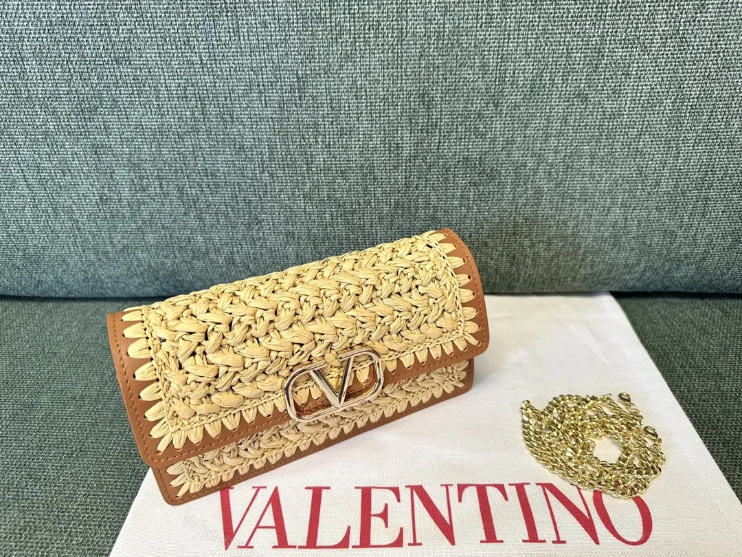 View 4 of Natural Straw-Woven Crossbody with Gold Buckle Strap