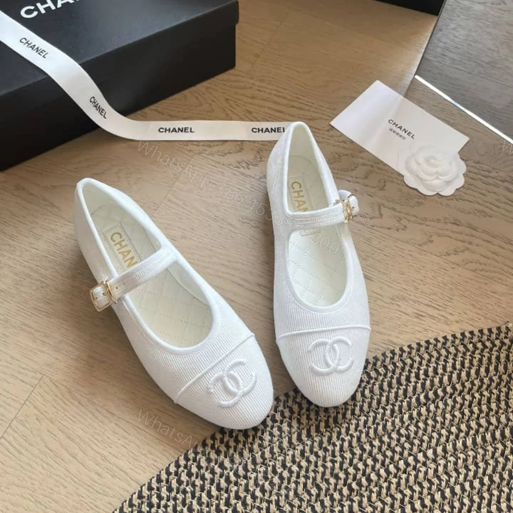 View 2 of Chanel Mary Jane Ballet Flat White
