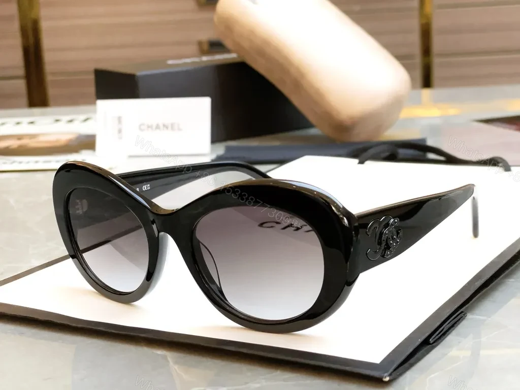 View 3 of Chanel-Inspired Black Cat-Eye Sunglasses: Luxe Silhouette