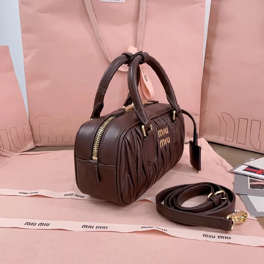 View 7 of Chic Quilted Leather Satchel with Gold Hardware