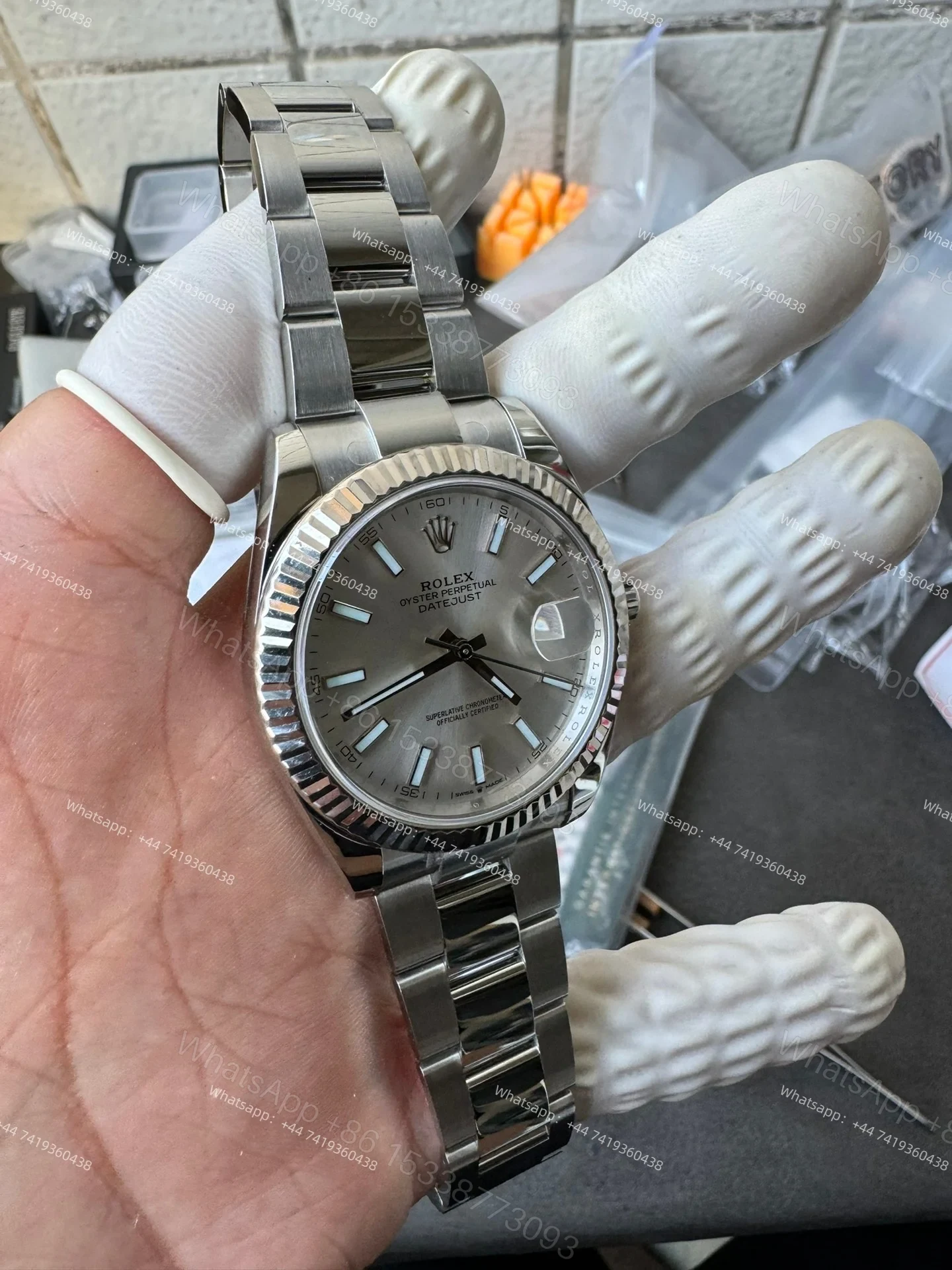 View 5 of Rolex Datejust M126334-0003 1:1 Replica Silver Dial Oyster 41MM 3235 Movement Super Clone Watch