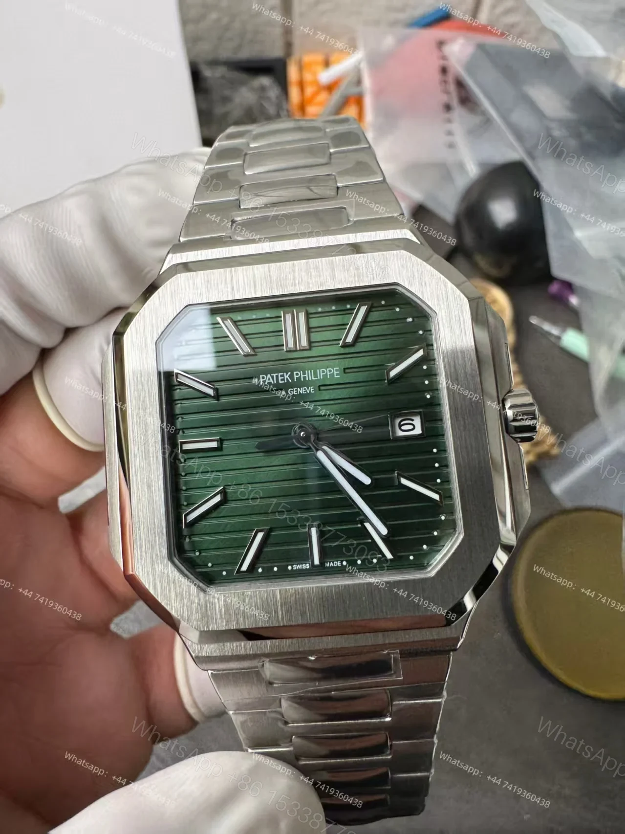 View 6 of Patek Philippe Super Clone Cubitus 5821/1A-001 Green Dial 45MM