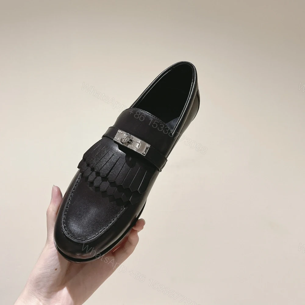View 9 of 高仿Hermes*H241008Z02小牛皮樂福鞋黑色免檢版