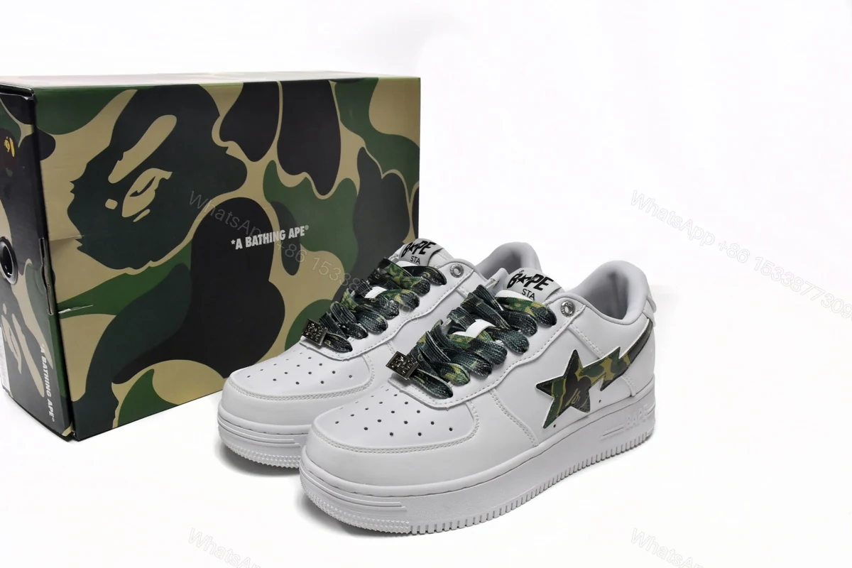 Cheap Bape Sta Low White Green Camouflage 1H20-191-045(BapeSta) — view 2