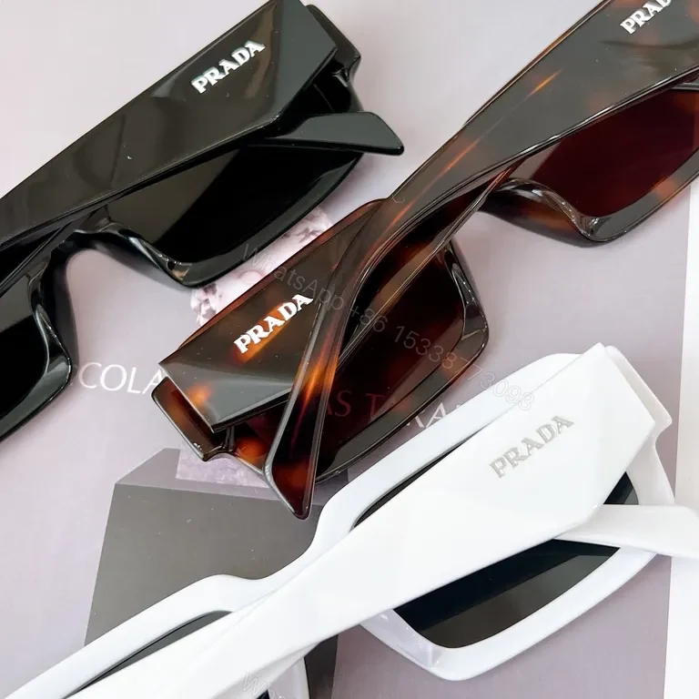 View 8 of Crisp White Frame Sunglasses: Prada-Inspired Luxury