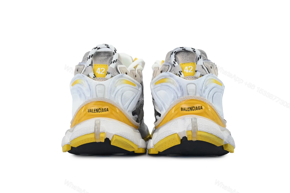 View 3 of Balenciaga Runner Sneaker 'White Yellow' 772767 W3RNY 9170