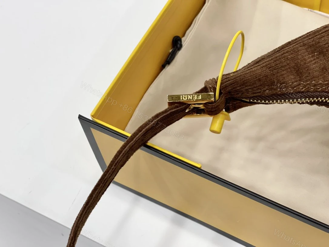 View 7 of Fendi Brown Suede Croissant-Bag