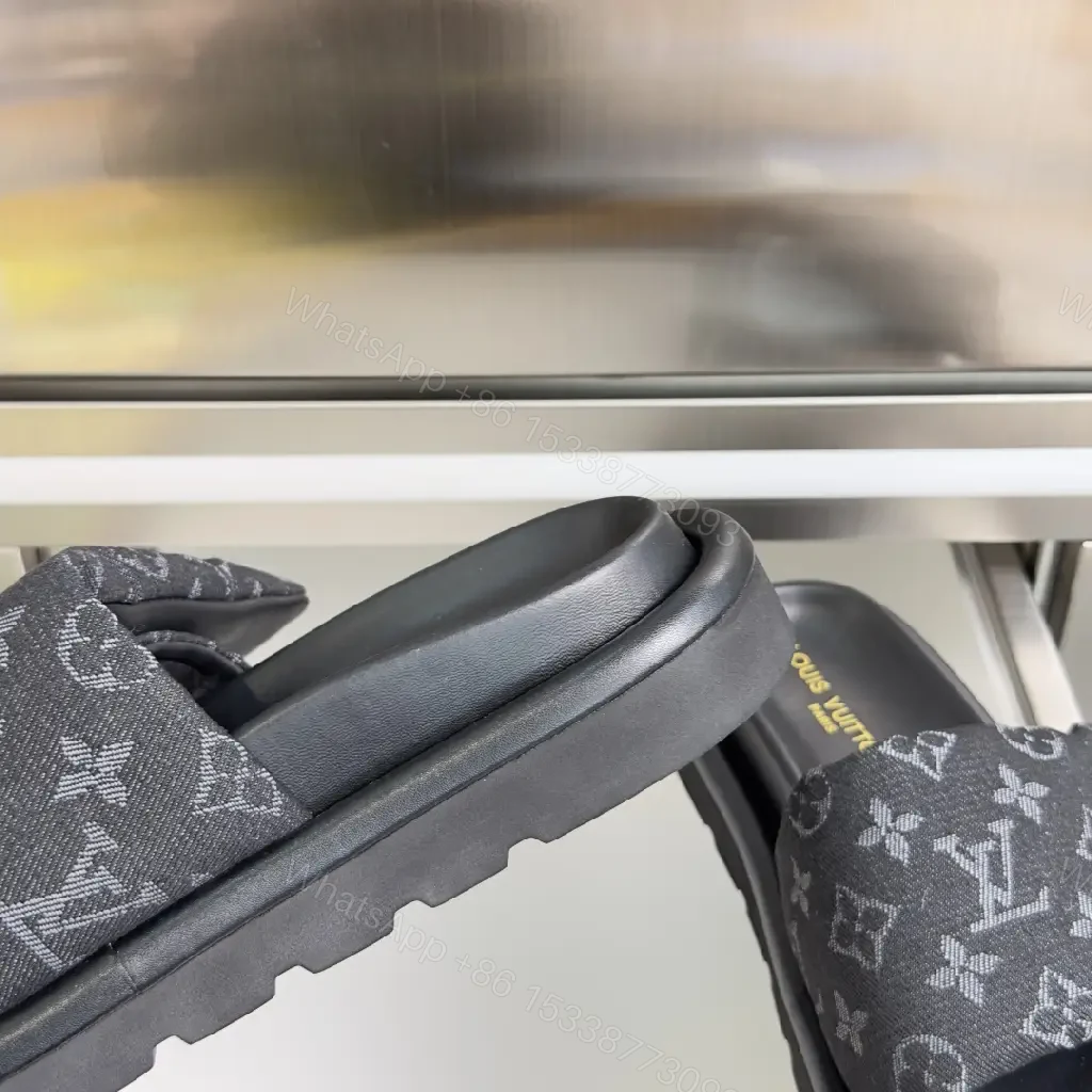 View 5 of Monogram-Print Slide Sandals with Signature Comfort