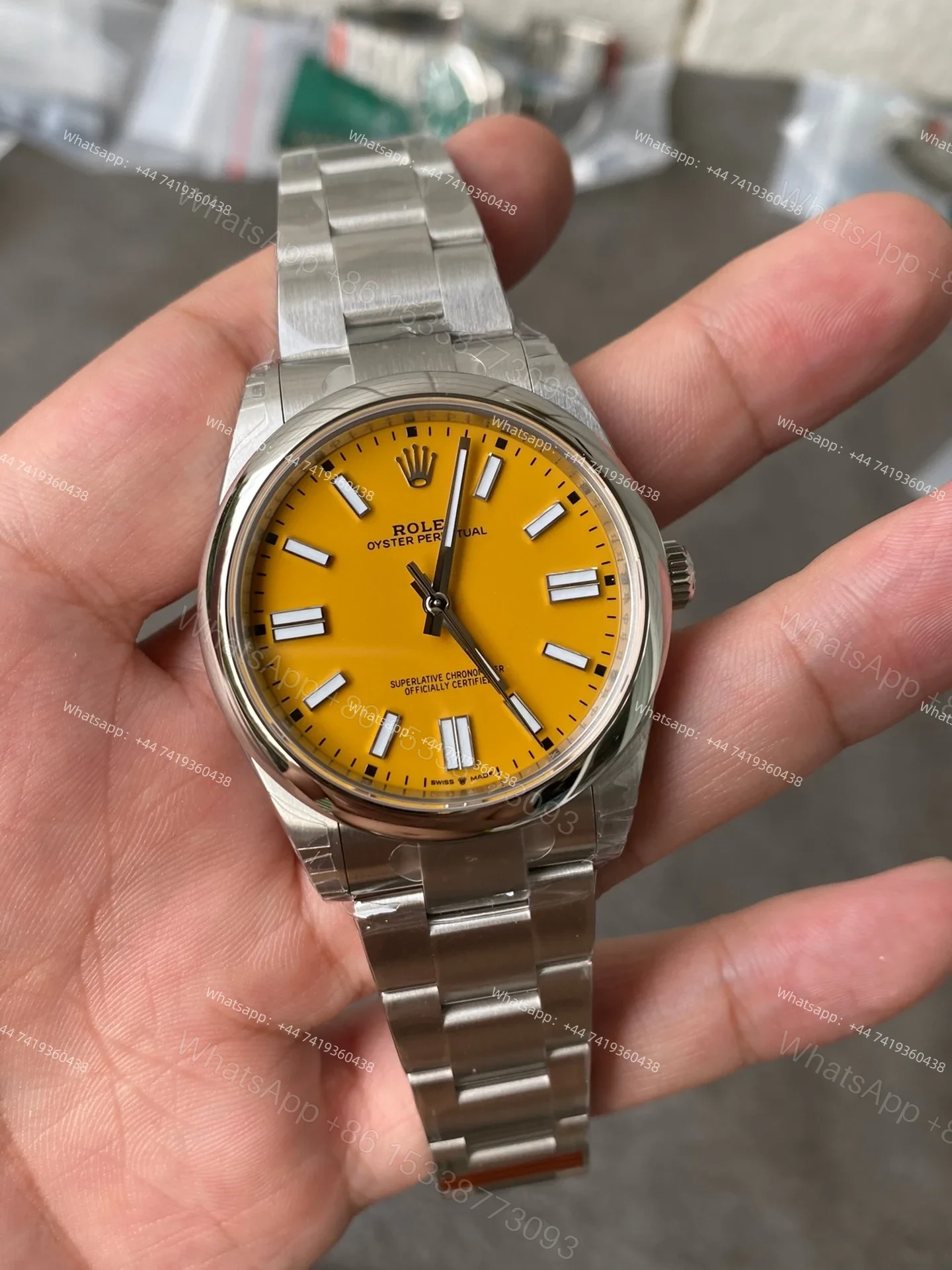 View 3 of Rolex Super Clone Oyster Perpetual M124300-0004 Yellow Dial 41MM 3230 Movement