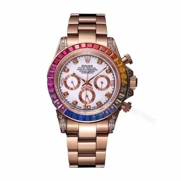 View 4 of Rolex Daytona 116595RBOW Super Clone: 40mm Everose Gold Rainbow