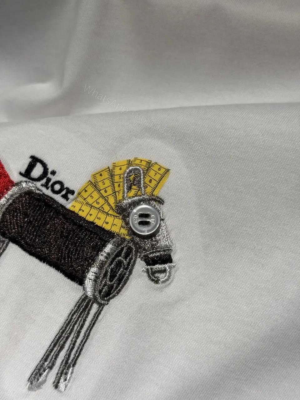 View 5 of White Cotton Tee with Patch – Subtle Designer-Inspired Luxthe Tee
