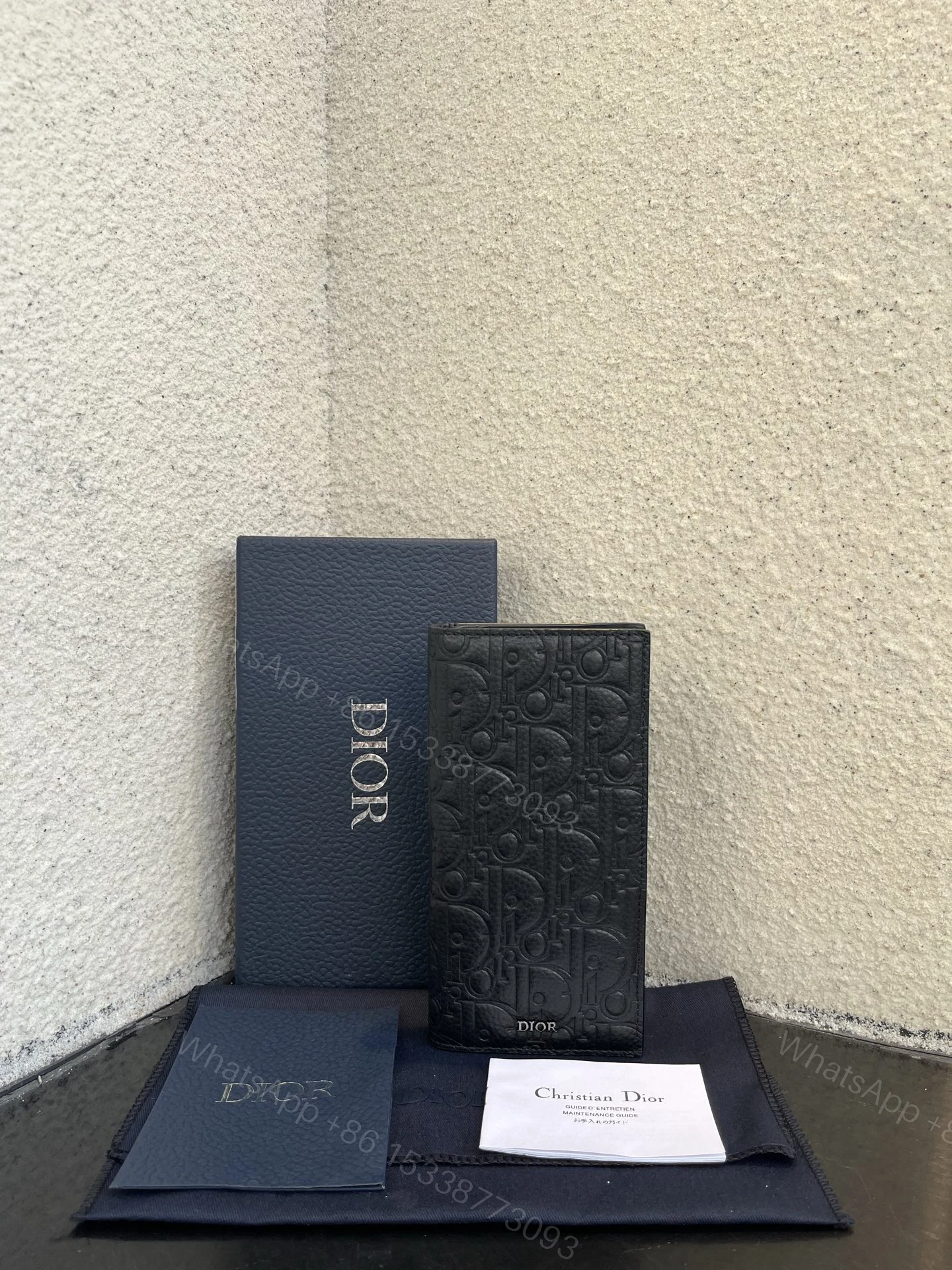 Dior一比一長夾 男士直式皮夾 滿版壓紋經典復刻 — view 1