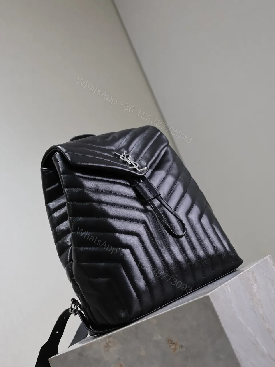 View 5 of Structured Quilted Backpack with Luxe Texture - City-Ready, Durable