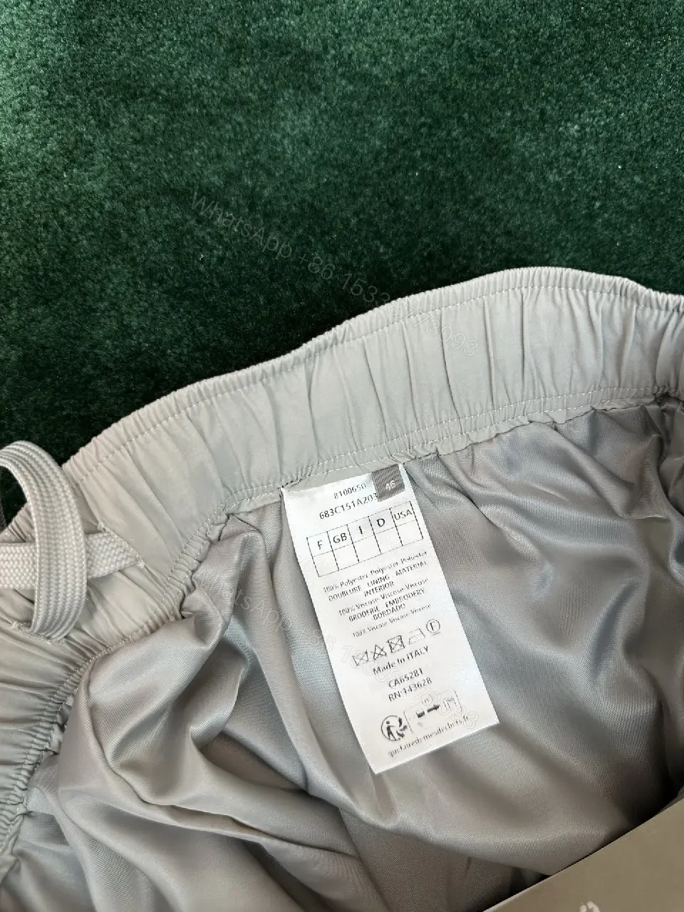 View 2 of Light Gray Wide-Leg Pants Elastic Waist Drawstring Smooth Knit